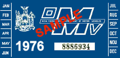 1976 New York INSPECTION Sticker